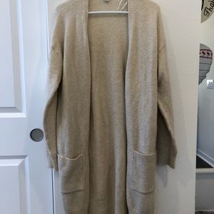 Long tan cardigan